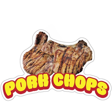 Amistad 8 in. Decal Concession Stand Food Truck Sticker - Pork Chops AM2021659
